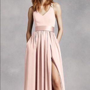 Vera Wang for David’s Bridal V Neck Halter Gown